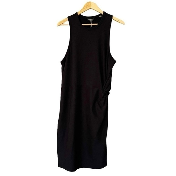 Ted Baker NWT Knot Front Cotton Jersey Sleeveless Sheath Dress Black Size 12 (5) - Picture 5 of 12